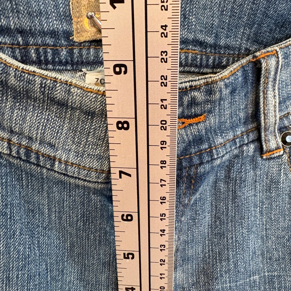 Z Cavaricci Juniors Y2K Mid Rise Straight Leg Med Wash Jeweled Jeans Sz 11 - Picture 8 of 11